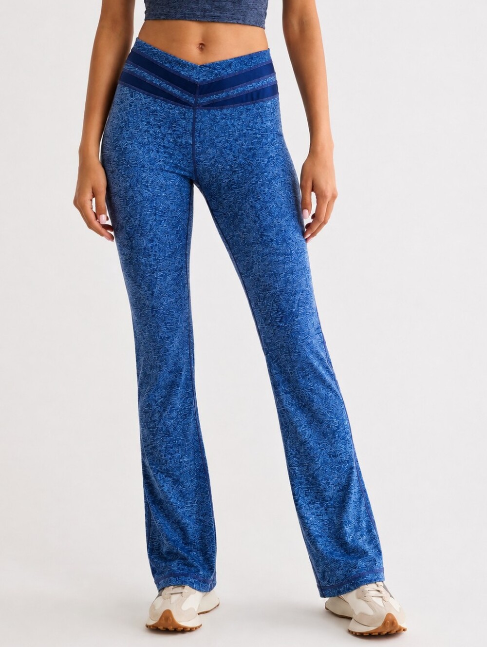 Zella Bright Blue Heathered Bootcut Leggings High Rise Size 14